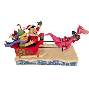 Jim Shore The Flintstones RARE Christmas in Bedrock Dino Fred Barney NEW w BOX